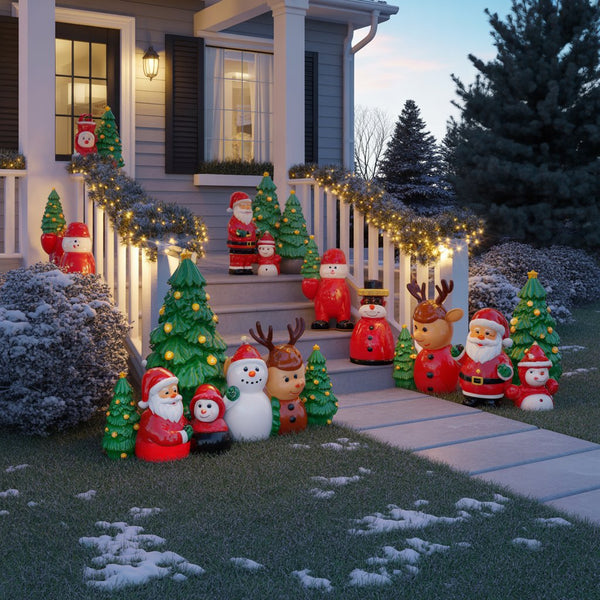 Whimsical Porch with Collection of Illuminated Figures Whimsical Porch with Collection of Illuminated Figures — Christmas Light Display Ideas