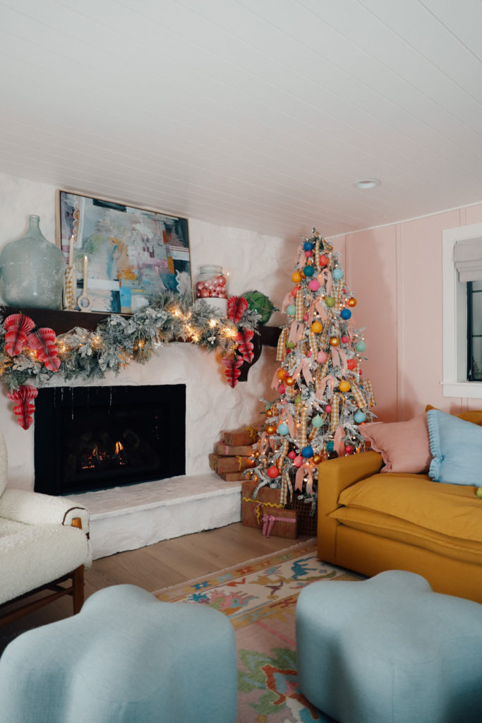Whimsical Modern Christmas Tree with Colorful Ribbons and Baubles — Modern Christmas Decor