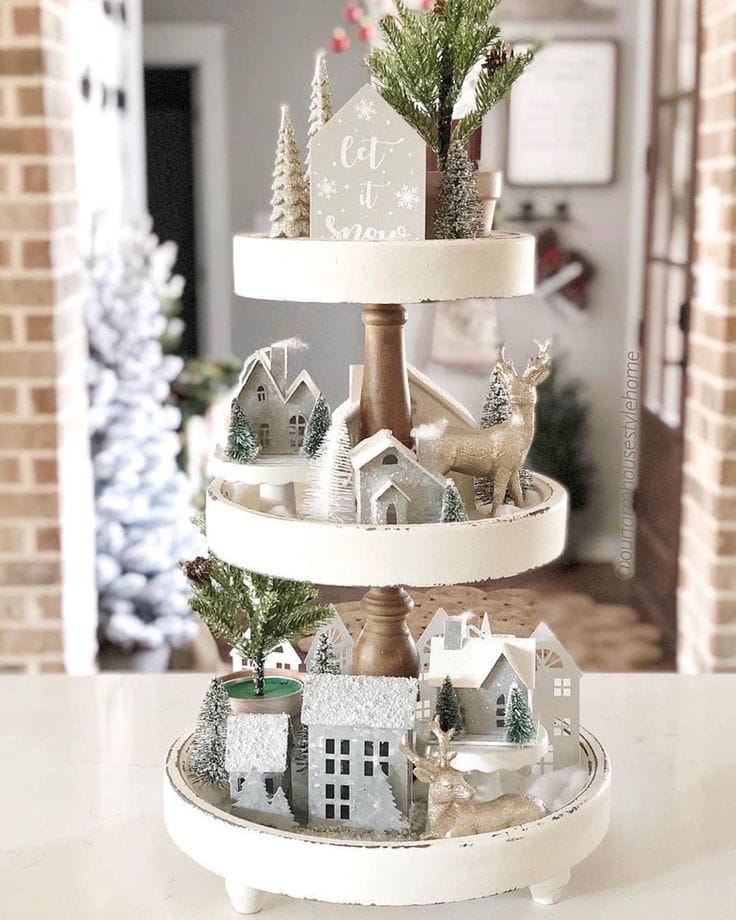 Tiered Tray Vignette Visual Idea — Christmas Tiered Tray