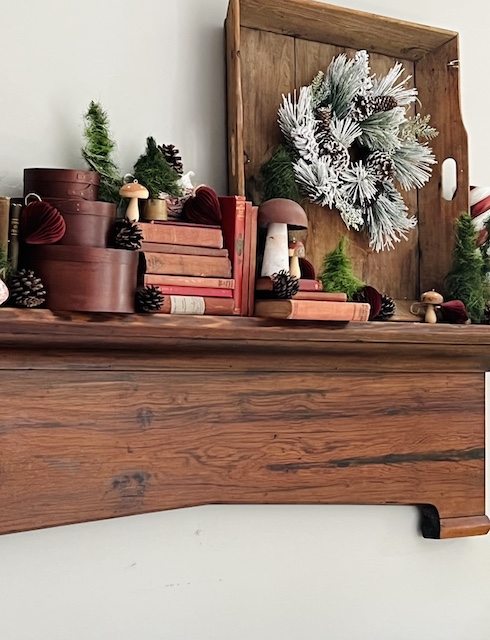 Mantel Visual Idea — Christmas Shelf Decor