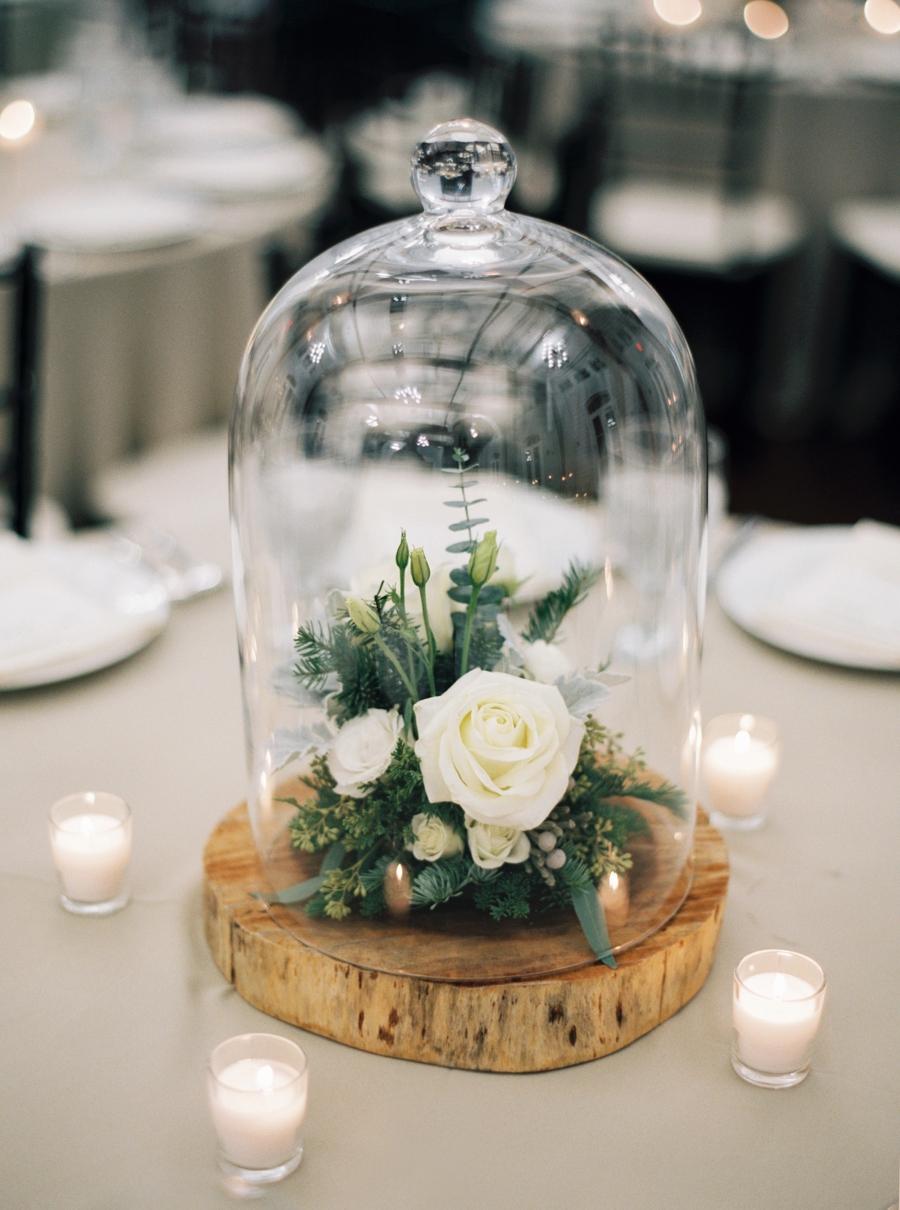 Elegant Rustic Centerpiece Under a Glass Dome Elegant Rustic Centerpiece Under a Glass Dome — Christmas Wedding Decor