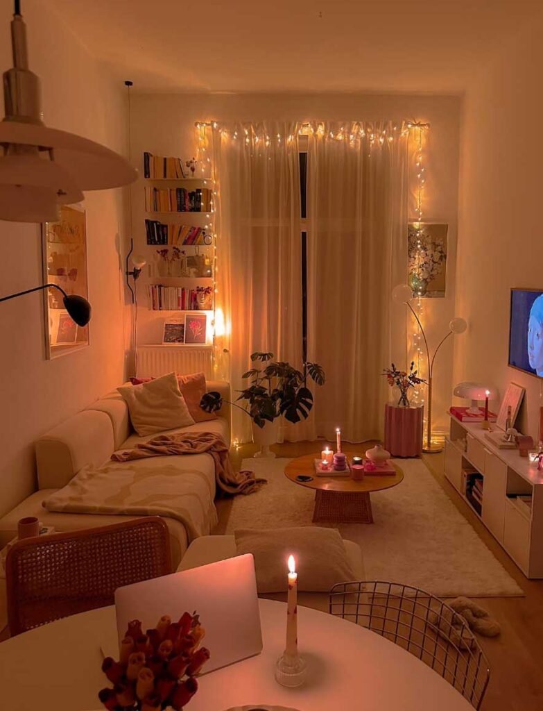 Curtain of Fairy Lights for Boho Ambiance — Christmas Fairy Lights Living Room