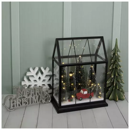 Miniature Christmas Village Terrarium Lantern — Christmas Lantern Lights
