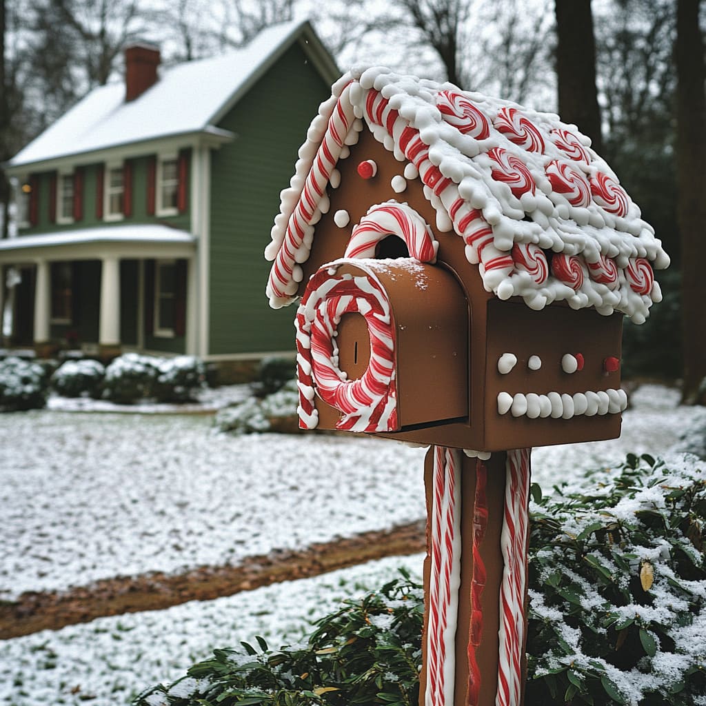 Whimsical Gingerbread House Mailbox for a Sweet Christmas — Christmas Mailbox Decor