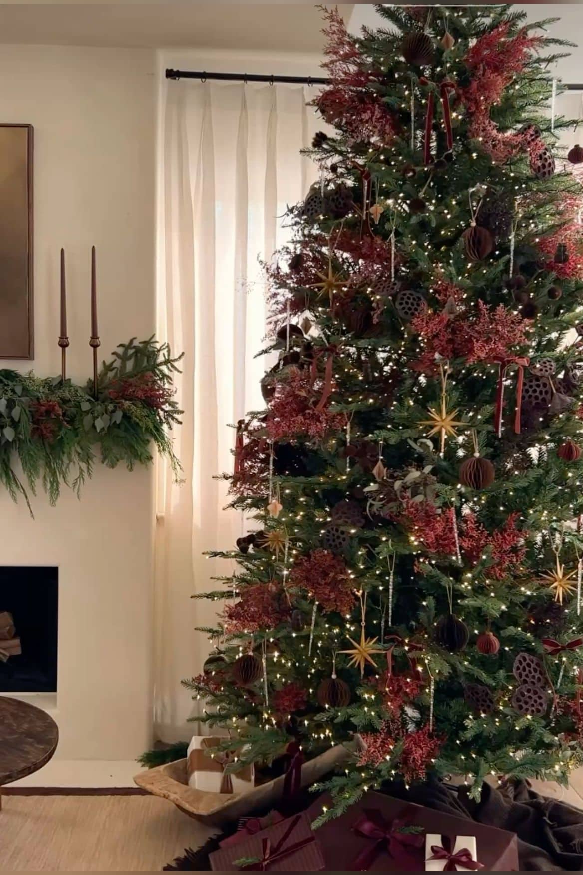 Nature's Embrace: Deep Reds and Dried Botanicals — Christmas Tree Trends