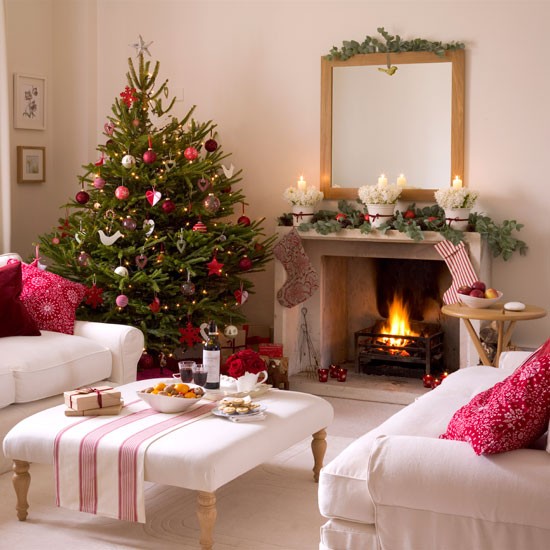 Glowing Fireplace and Armchair for a Hygge Christmas Glowing Fireplace and Armchair for a Hygge Christmas — Cozy Christmas Living Room