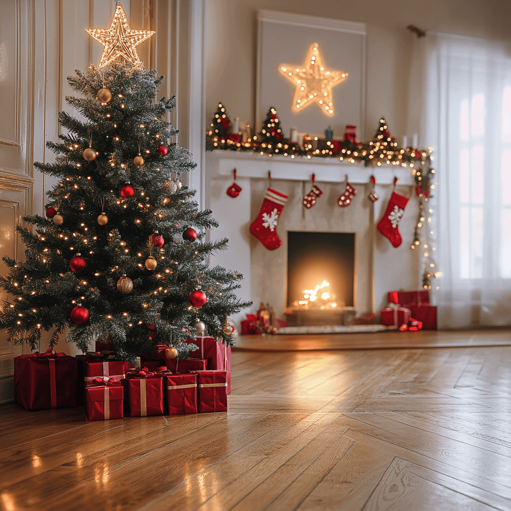 Classic Red and Gold Traditional Christmas Tree — Elegant Christmas Tree