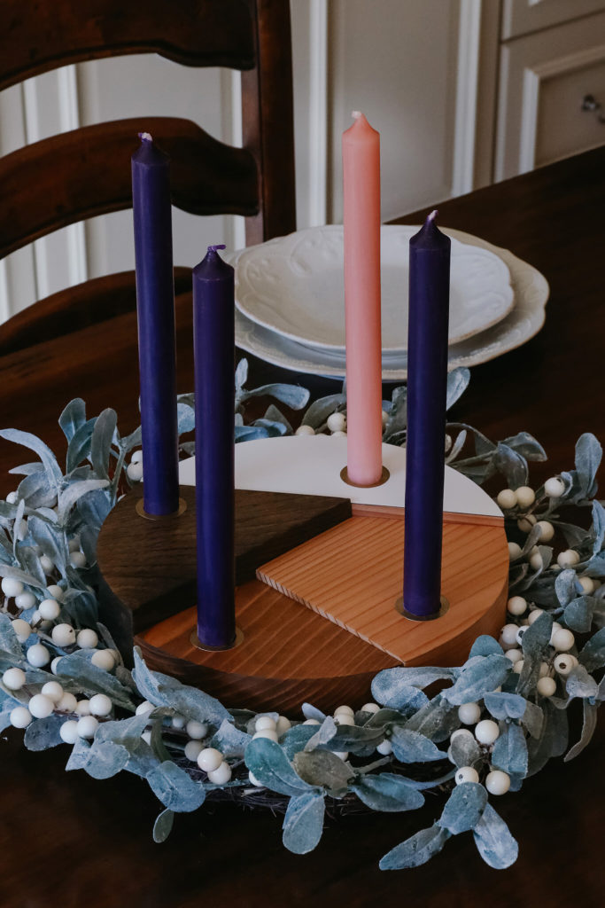 Modern Segmented Wooden Advent Wreath Modern Segmented Wooden Advent Wreath