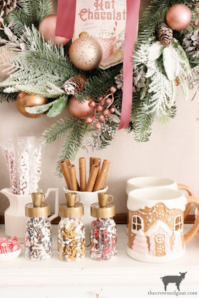 Traditional Mantelpiece Hot Cocoa Bar with Gingerbread House Mug Traditional Mantelpiece Hot Cocoa Bar with Gingerbread House Mug — Christmas Hot Cocoa Bar