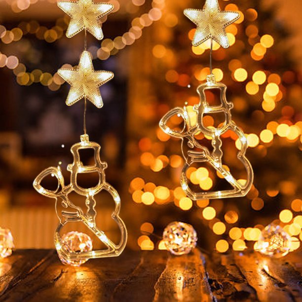 Snowman and Star Lights Create a Cozy Bedroom Glow — Christmas Lights Indoor