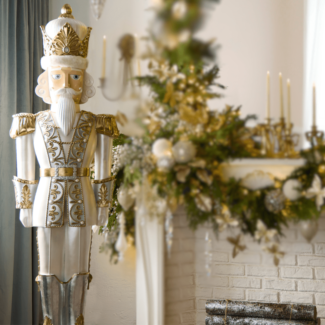 Ornate Nutcracker in a Classic Holiday Scene — Nutcracker Christmas Decor