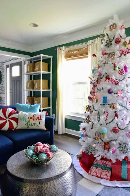 Playful Candy Land Christmas Tree in a Playroom Playful Candy Land Christmas Tree in a Playroom