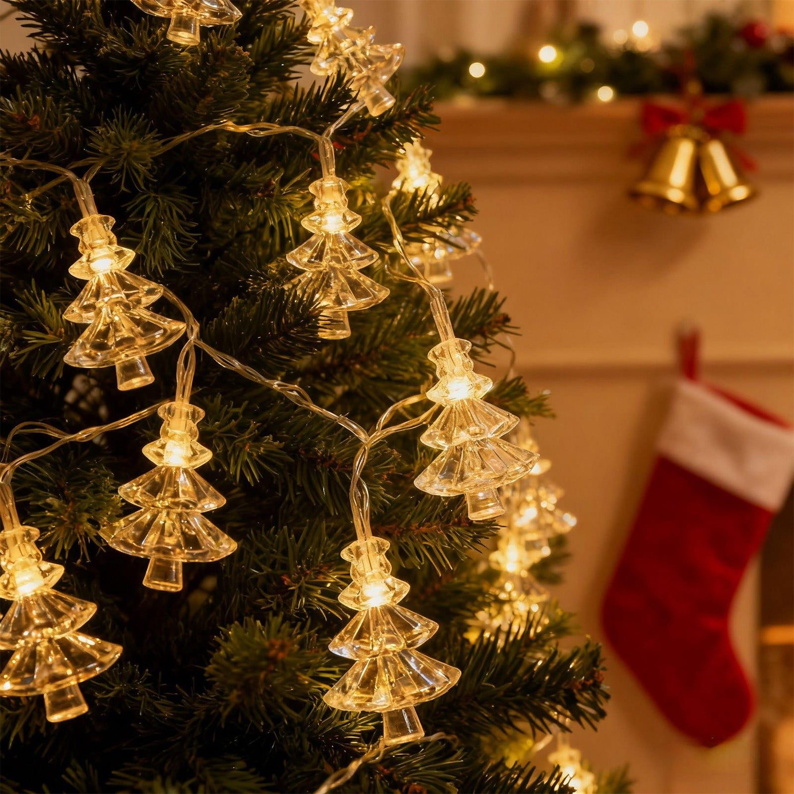 Tree-Shaped Covers Enhance Warm White LED Lights Tree-Shaped Covers Enhance Warm White LED Lights — Christmas Tree Lights