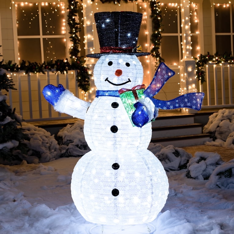 Large Illuminated LED Snowman Decoration for Snowy Yards Large Illuminated LED Snowman Decoration for Snowy Yards — Christmas Yard Decor