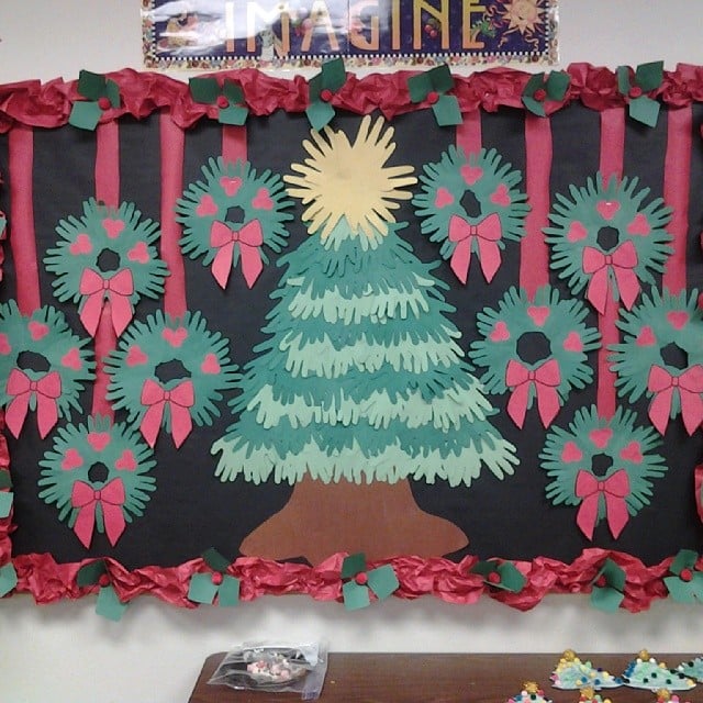 Christmas Tree and Wreath Bulletin Board Display — Christmas Classroom Decor