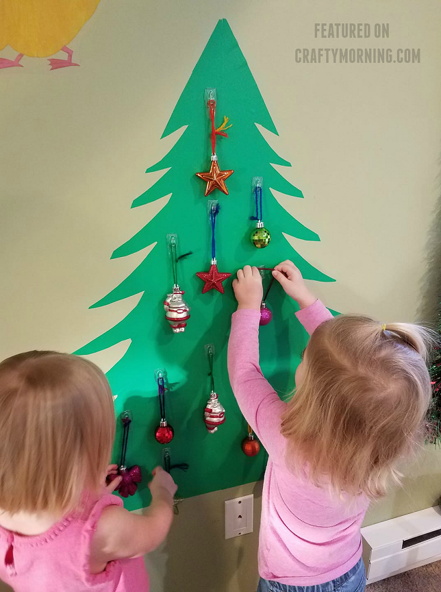 Kid-Friendly Paper Cutout Wall Christmas Tree Kid-Friendly Paper Cutout Wall Christmas Tree