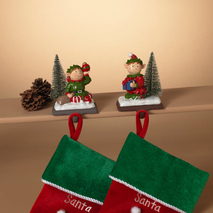 Whimsical Elf Figurines as Stocking Holders Whimsical Elf Figurines as Stocking Holders — Whimsical Christmas Decor