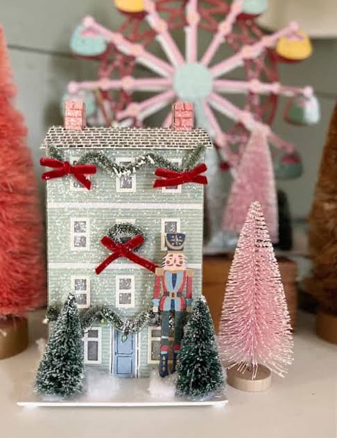 Whimsical Pink and White Nutcracker Shelf Decor — Nutcracker Christmas Decor