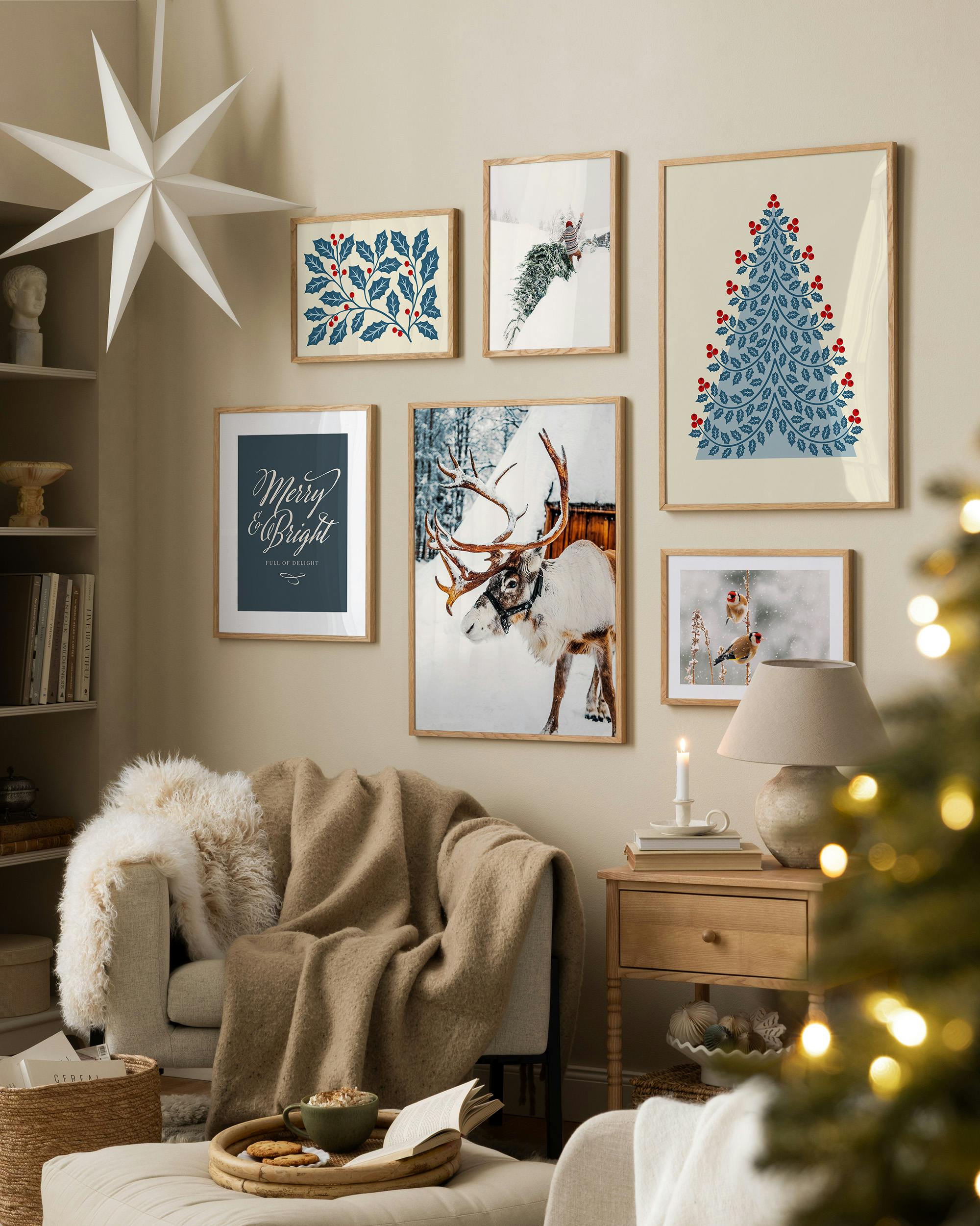 Stillness Glow gallery wall with winter art | Poster Store CA