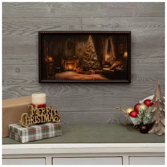 Framed Christmas Scene Artwork Vignette — Christmas Wall Decor