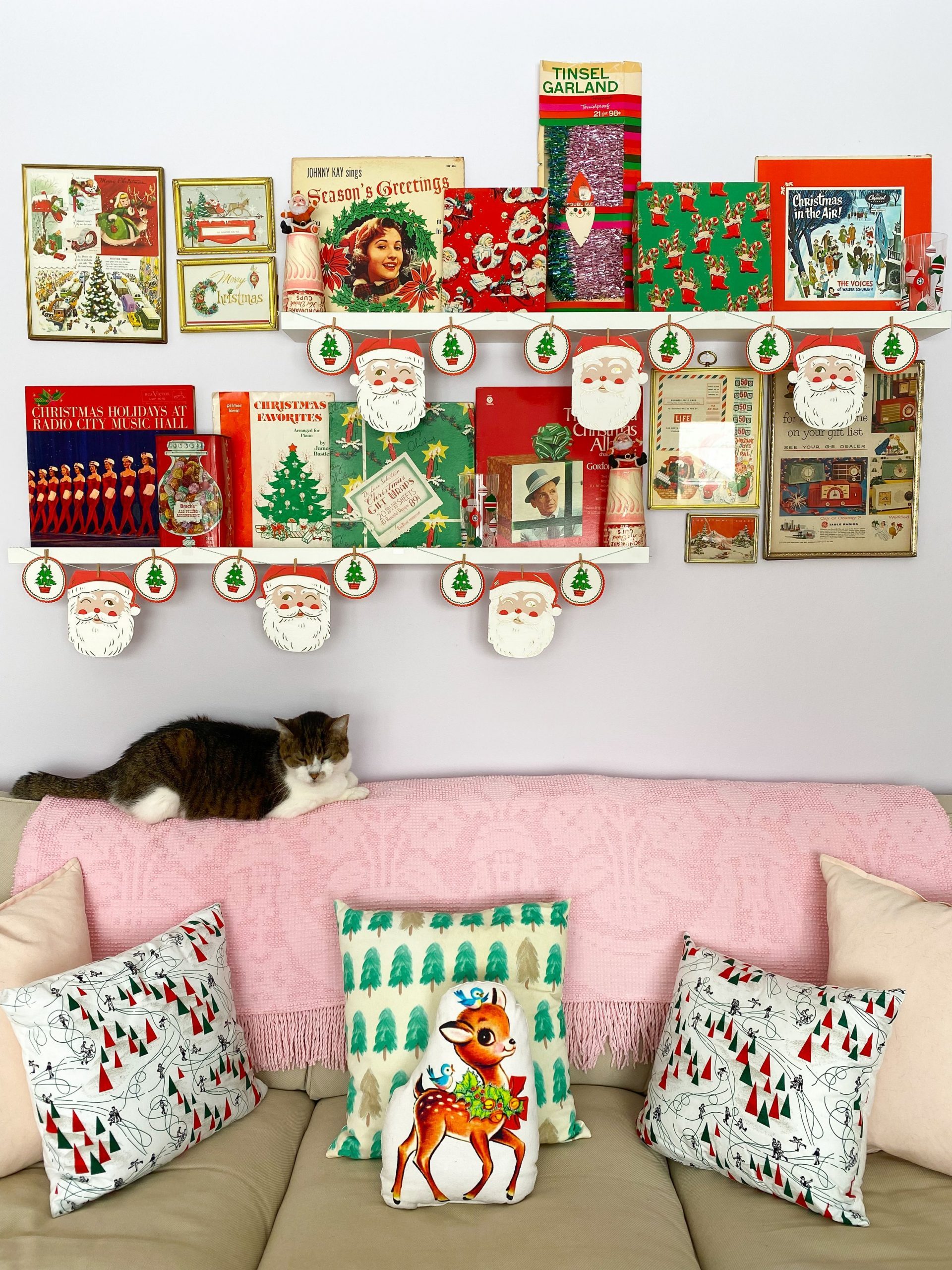 Eclectic Collection of Vintage Christmas Decor — Christmas Wall Decor