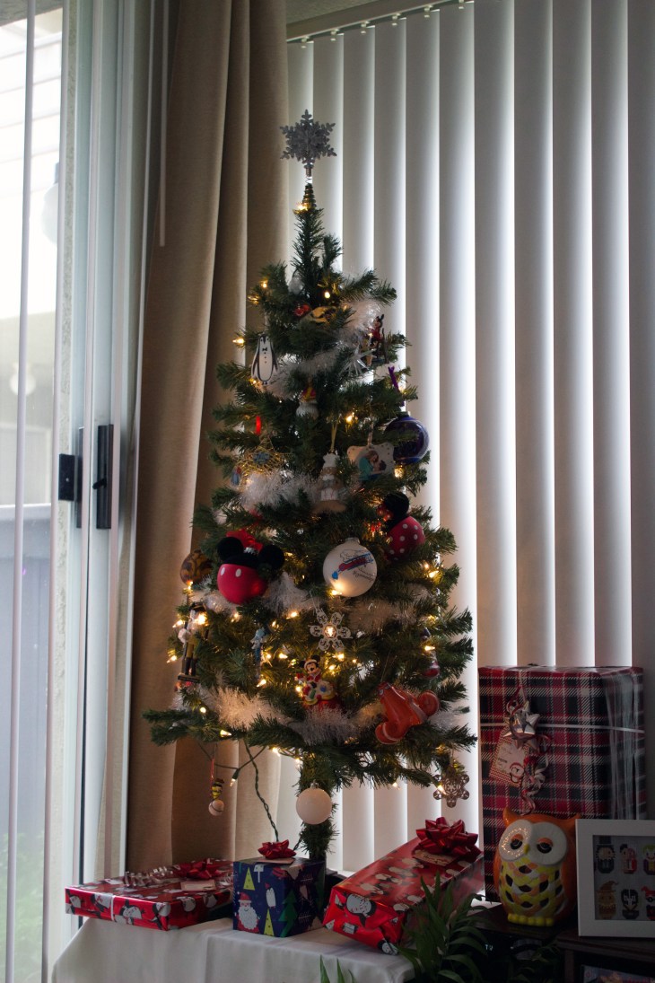 Compact Corner Tree with Wrapped Gifts — Christmas Apartment Decor