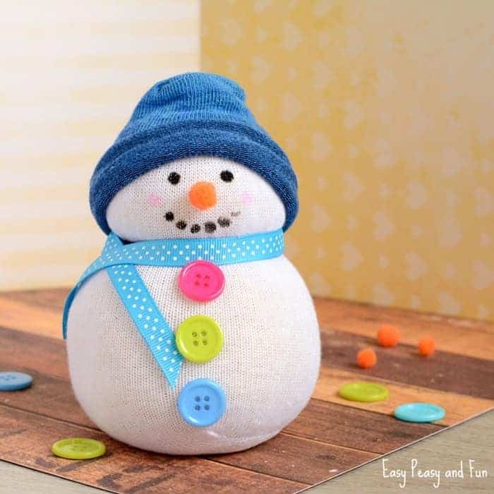 Colorful Sock Snowman Craft — Christmas Crafts for Kids