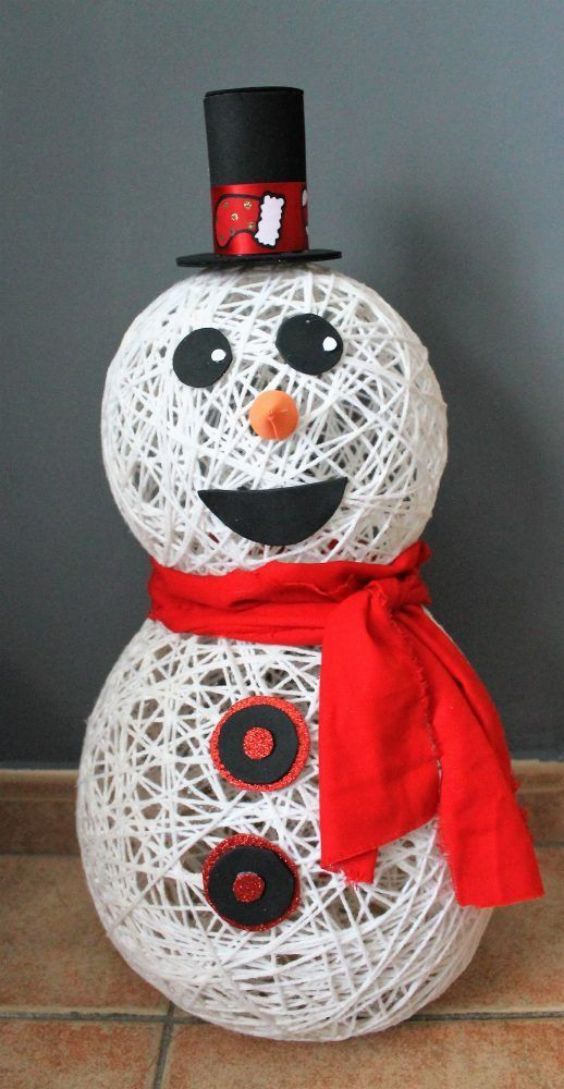 Charming String Snowman Craft with Felt Details Charming String Snowman Craft with Felt Details — Christmas Crafts for Adults