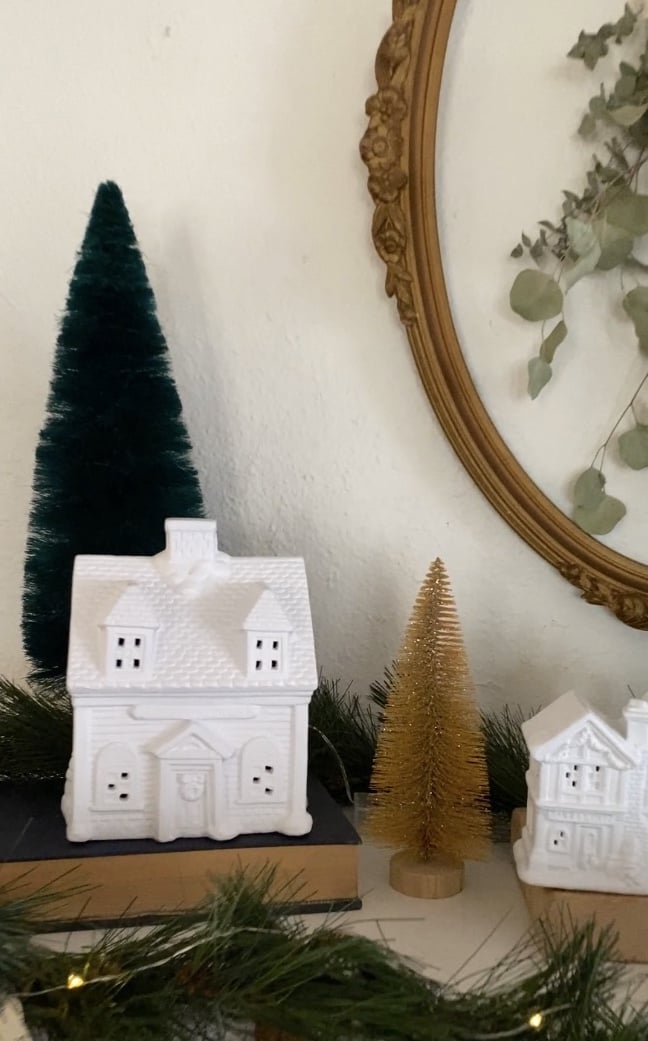 Cozy Christmas Village Display on a Shelf Cozy Christmas Village Display on a Shelf — Christmas Crafts for Adults