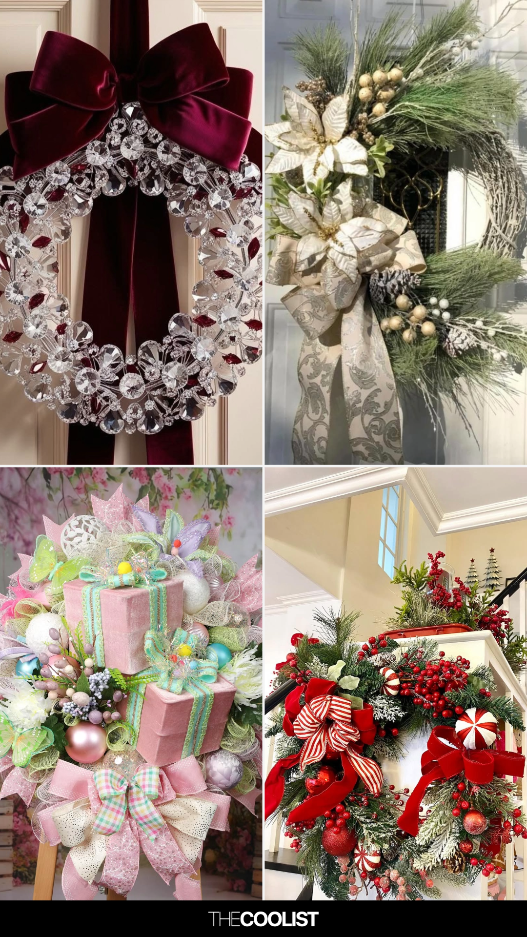 Traditional Staircase Decor with Wreath and Garland Traditional Staircase Decor with Wreath and Garland — DIY Christmas Wreath