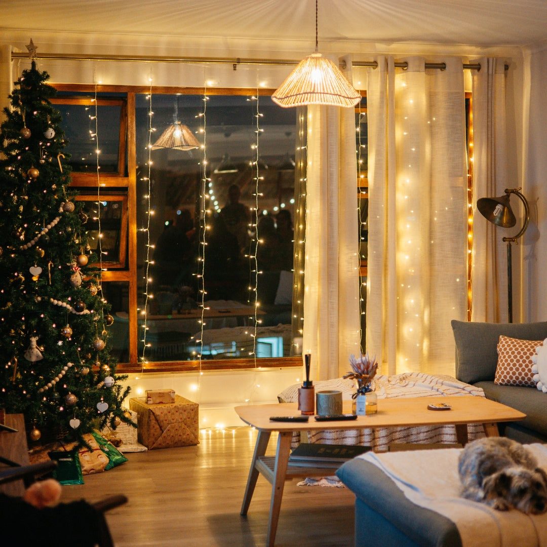 Wide Room Shot Visual Idea — Christmas Fairy Lights Window