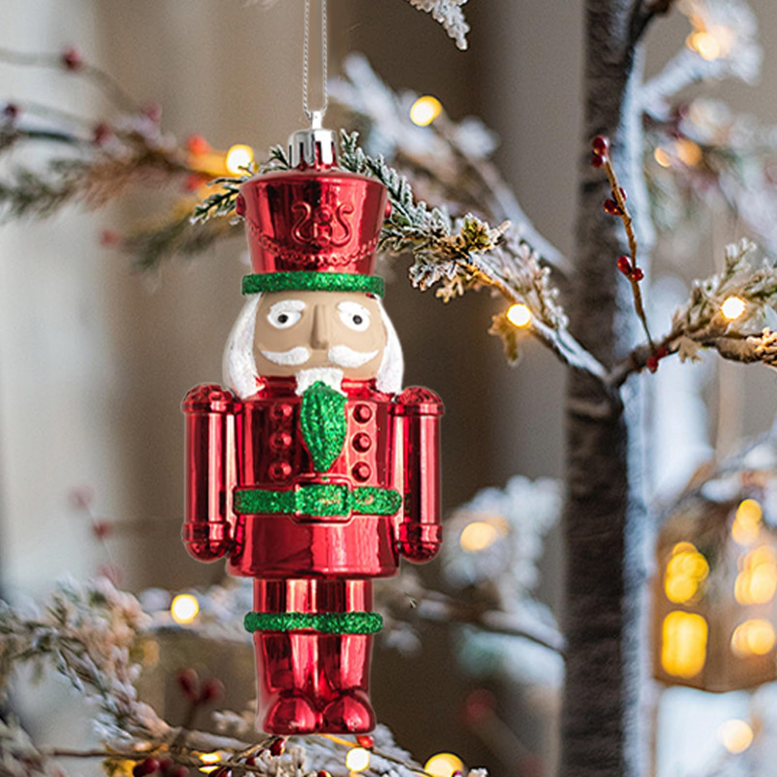 Metallic Red Nutcracker Ornament with Glitter Accents Metallic Red Nutcracker Ornament with Glitter Accents — Nutcracker Christmas Tree