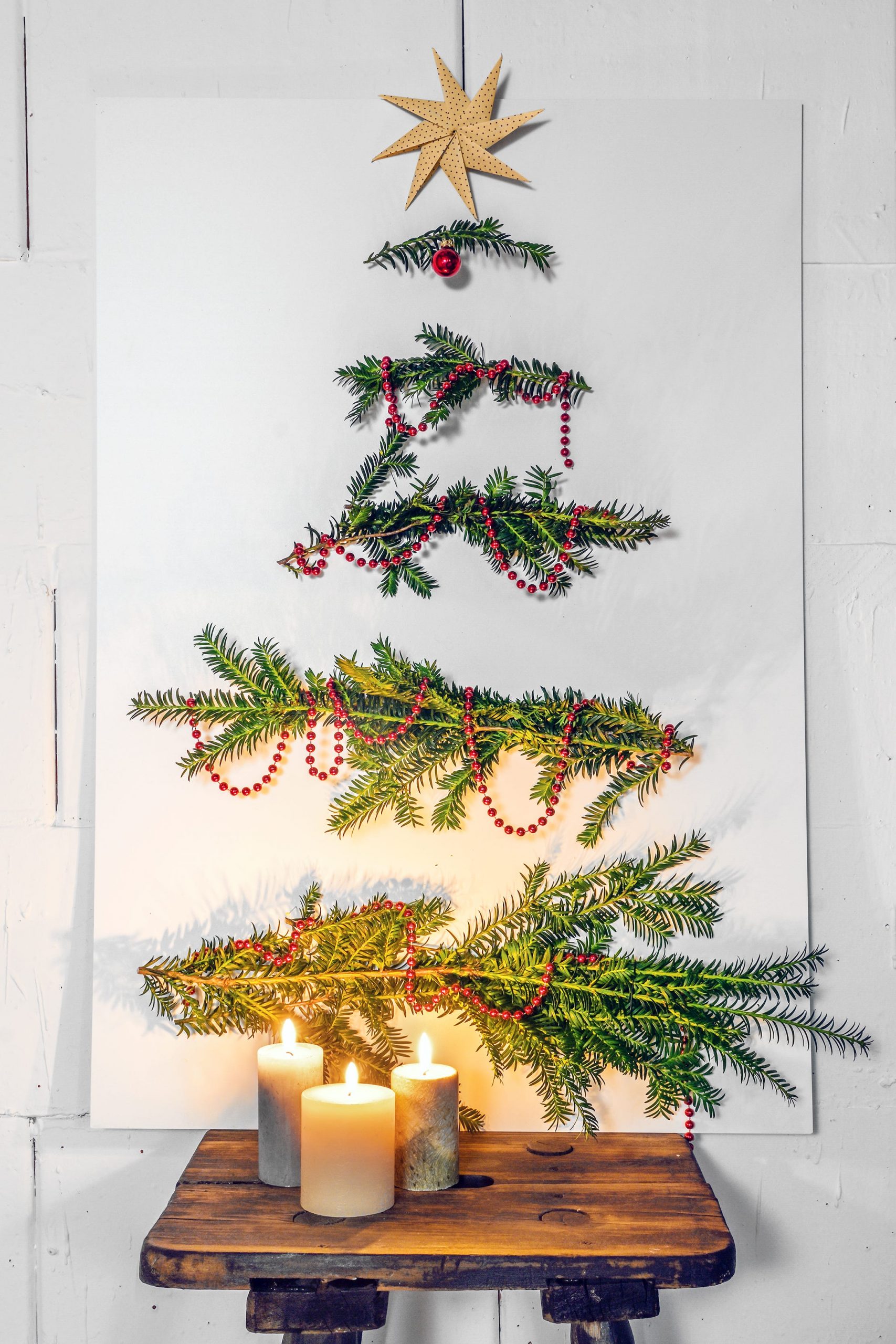 Modern Pine Branch Wall Christmas Tree Modern Pine Branch Wall Christmas Tree