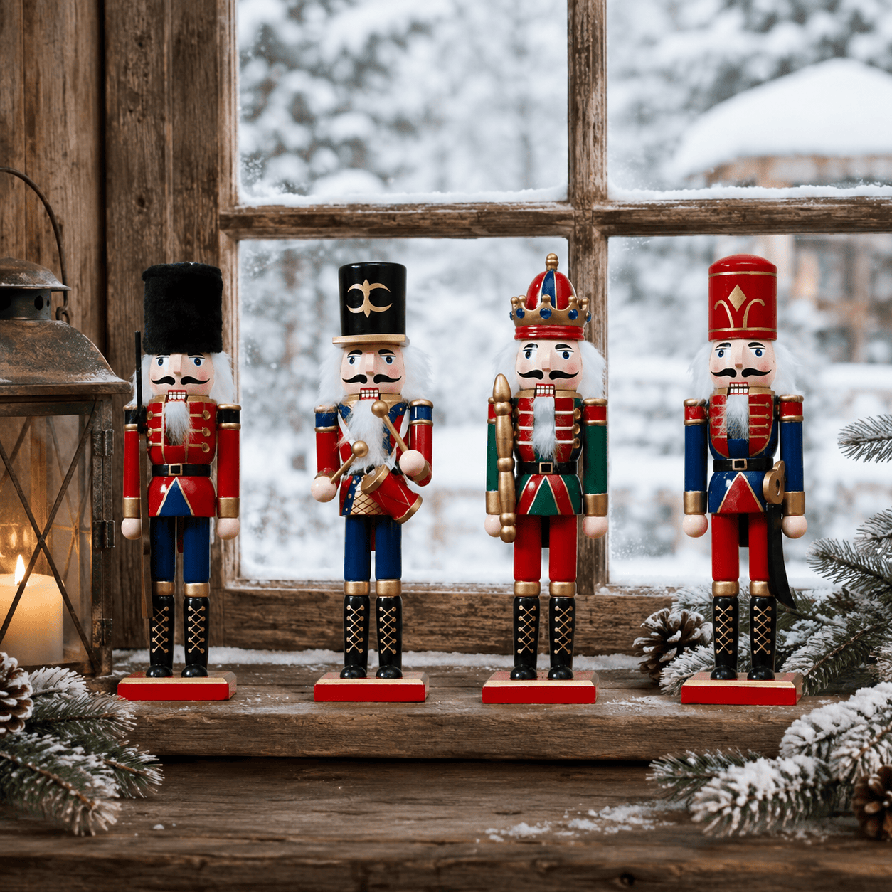 Single Multicolored Nutcracker with Black Hat — Nutcracker Display