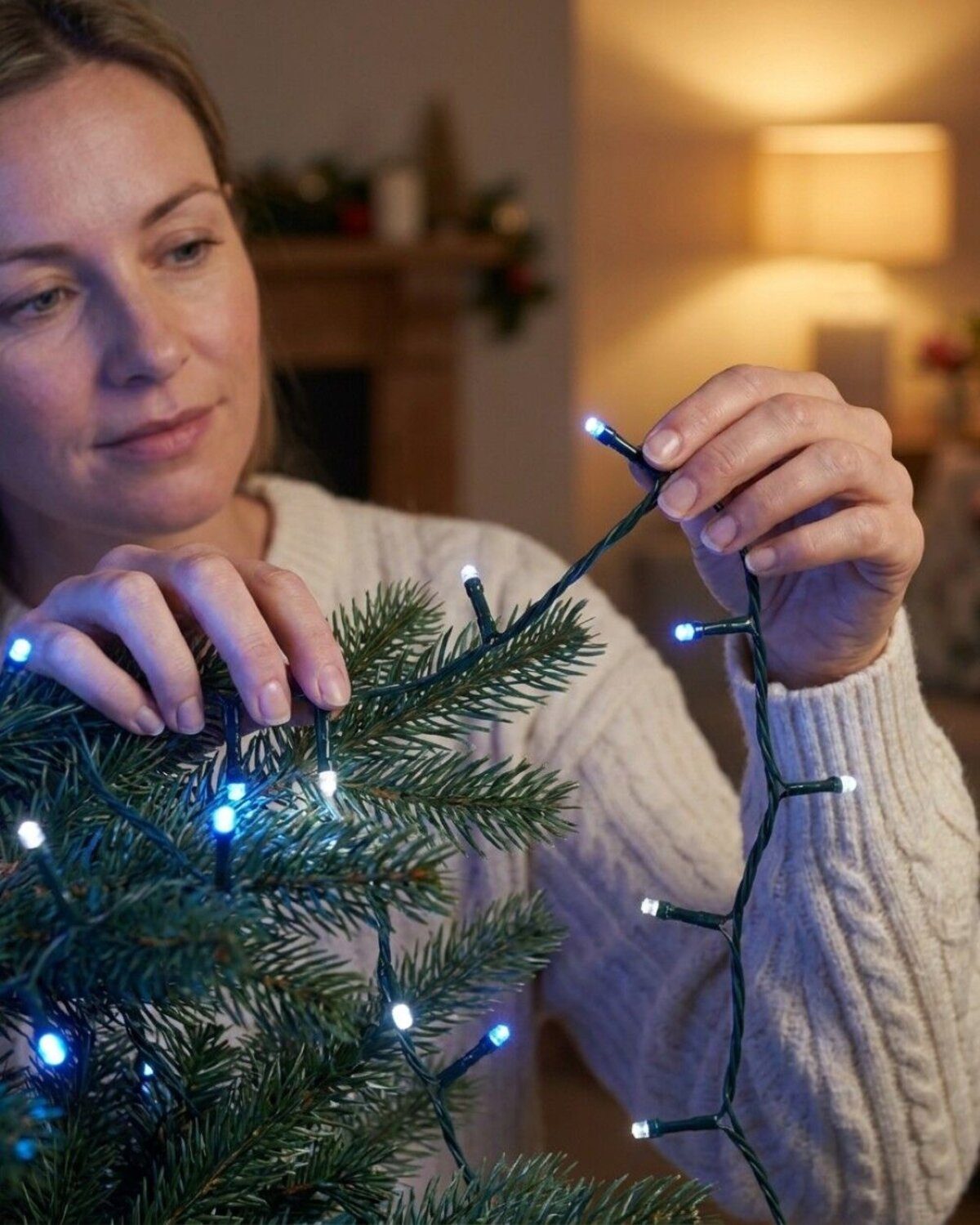 Adding Blue and White LED Lights to a Real Pine Tree Indoors Adding Blue and White LED Lights to a Real Pine Tree Indoors — Christmas Tree Lights