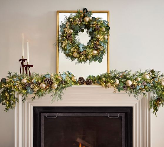 Elegant Mantelpiece Ornament Wreath for Evening Ambiance Elegant Mantelpiece Ornament Wreath for Evening Ambiance