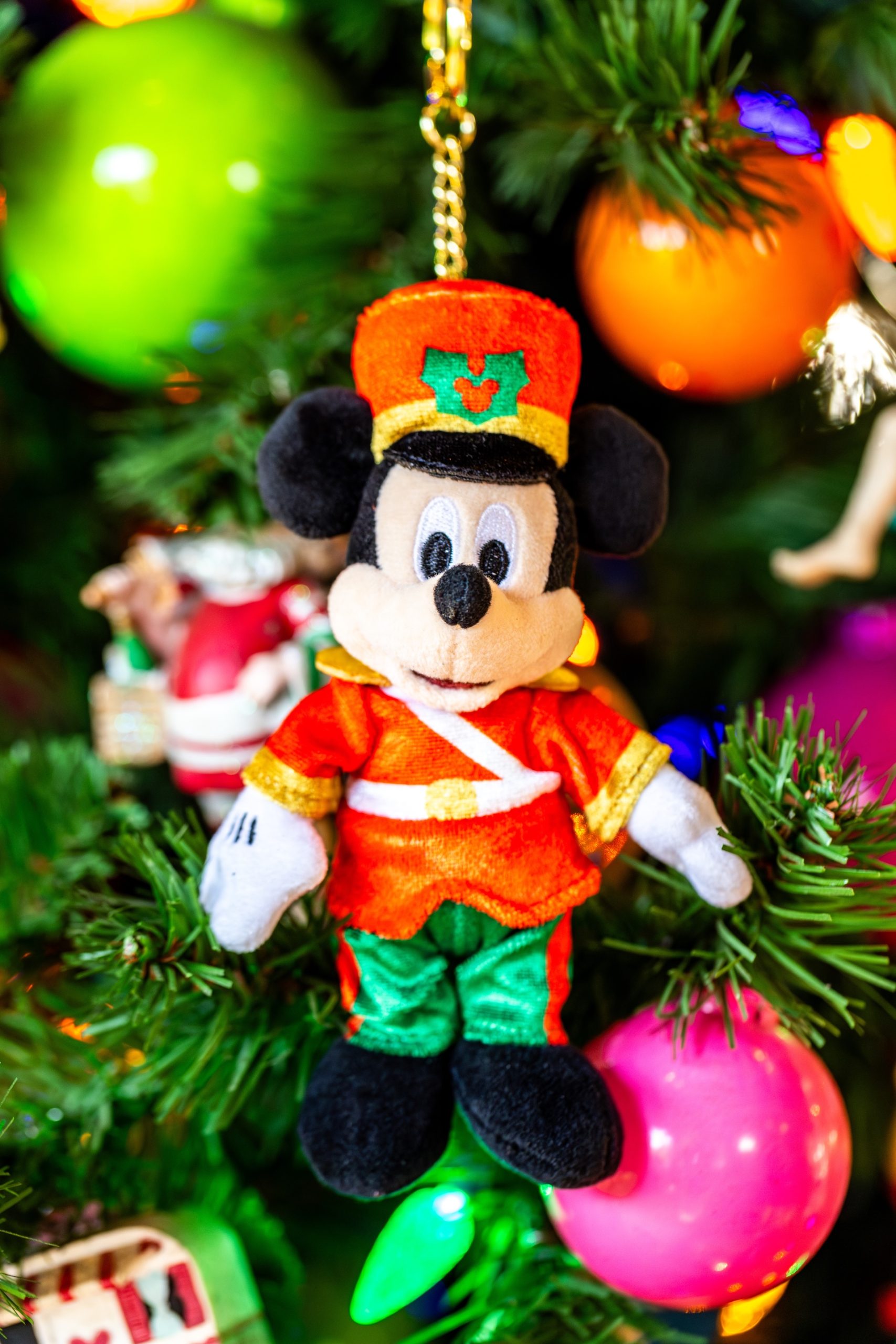 Mickey Mouse Soldier Ornament on a Colorful Tree Mickey Mouse Soldier Ornament on a Colorful Tree — Disney Christmas Tree