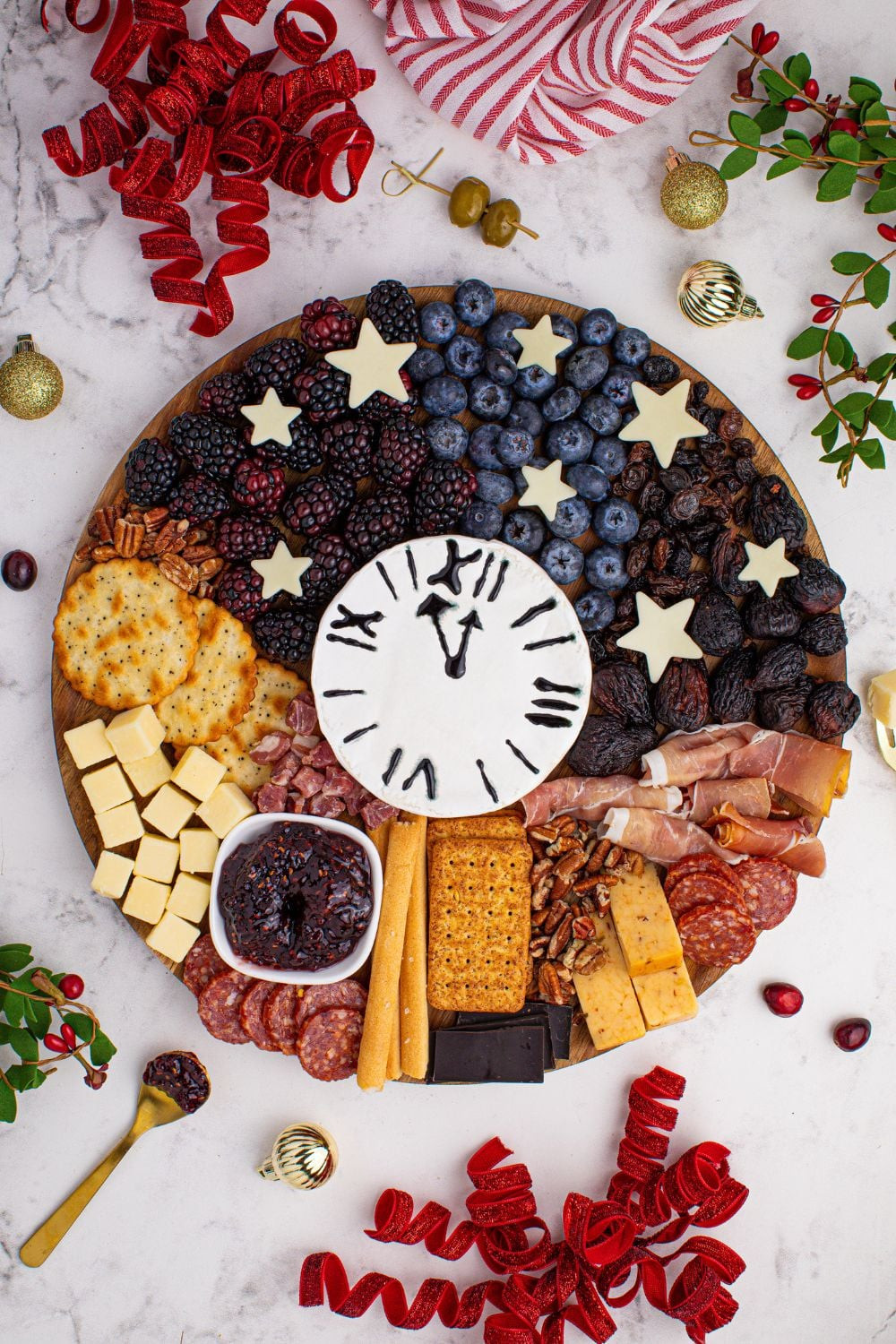 Creative Clock-Themed Dessert Charcuterie Board Creative Clock-Themed Dessert Charcuterie Board — New Years Eve Dessert Table