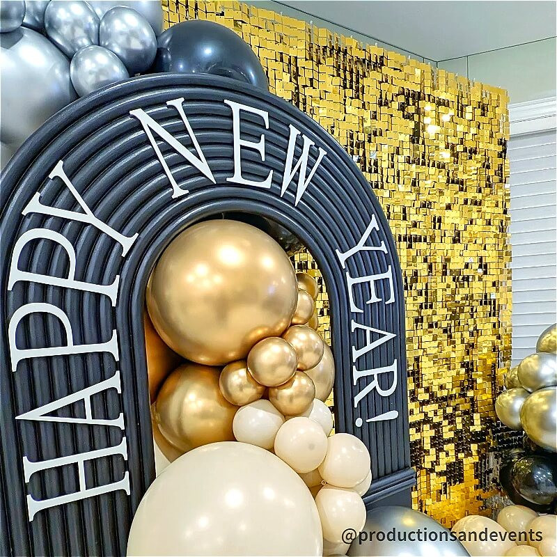 Create a Stunning New Year's Eve Focal Point with a Gold Sequin Wall Create a Stunning New Year's Eve Focal Point with a Gold Sequin Wall — Gold New Years Eve Decor