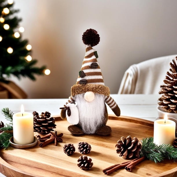Whimsical Gnome Decor on a Wooden Tray Whimsical Gnome Decor on a Wooden Tray — Winter Home Decor
