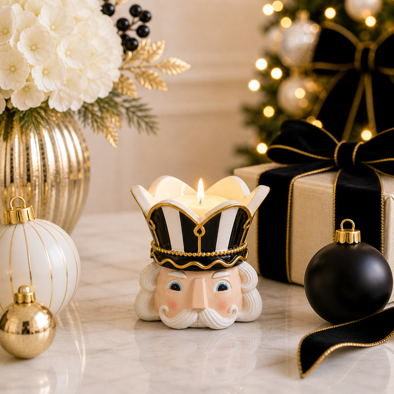 Whimsical Nutcracker Candle Holder for a Playful Holiday Spirit Whimsical Nutcracker Candle Holder for a Playful Holiday Spirit — Christmas Candle Decor