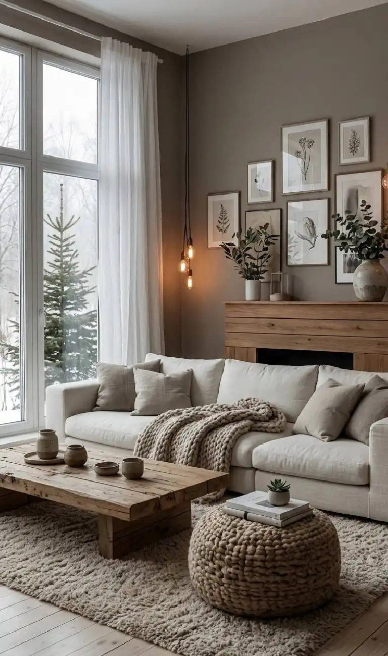 Spacious Traditional Hygge Living Room with a Chunky Knit Throw — Hygge Home Decor